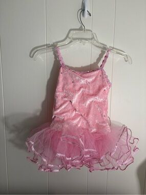 Girls Pink Sequin Tulle Ballet Dress Costume